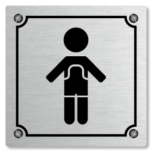 WC chlapci, 118x118mm, stříbrná, Kansas